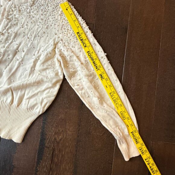 Vintage Escada Pearl beaded sequin cardigan sweater womens size 42 medium new wo - Picture 9 of 11